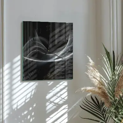 Vierkante glas klok Abstracte lijnen