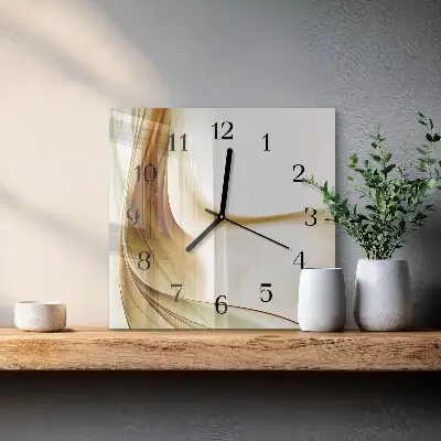 Vierkante glazen wandklok Abstractie