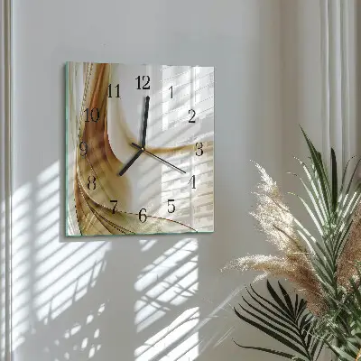 Vierkante glazen wandklok Abstractie