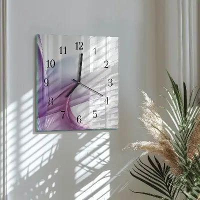 Vierkante glazen wandklok Abstractie