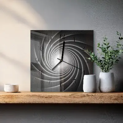 Decoratieve glazen klok vierkant Vortex