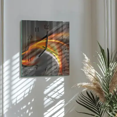 Vierkante glas klok Abstractie