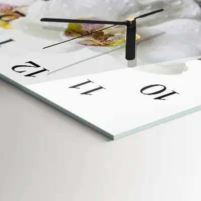 Decoratieve glazen klok vierkant Orchidee