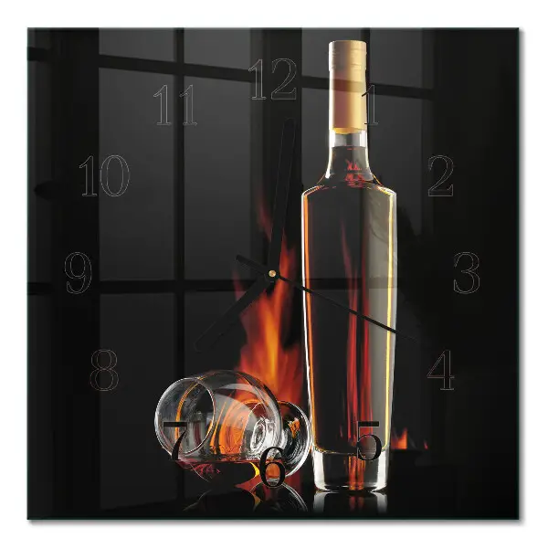 Moderne wandklok glas vierkant Alcohol