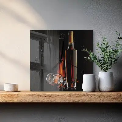 Moderne wandklok glas vierkant Alcohol