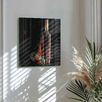 Moderne wandklok glas vierkant Alcohol