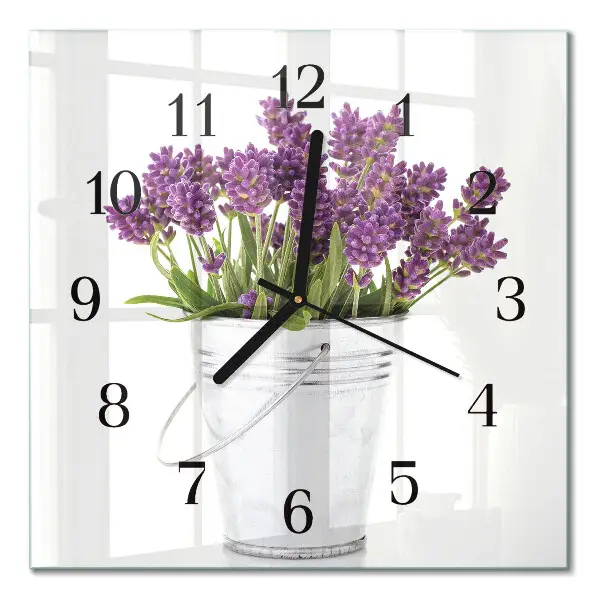 Moderne wandklok glas vierkant Lavendel