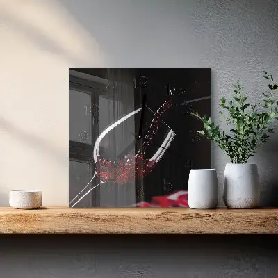 Decoratieve glazen klok vierkant Wijn