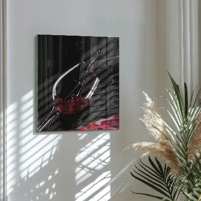 Decoratieve glazen klok vierkant Wijn