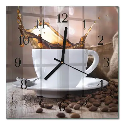 Vierkante glas klok Koffie