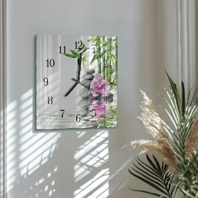 Decoratieve glazen klok vierkant Bloeiende boom