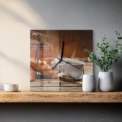 Vierkante glas klok Koffiemolen