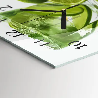 Moderne wandklok glas vierkant Calciumcarbonaat