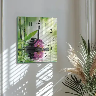Vierkante glazen klok Orchidee spa