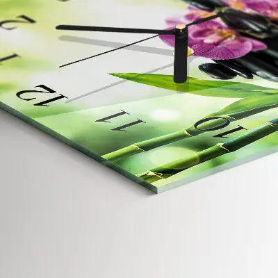 Vierkante glazen klok Orchidee spa