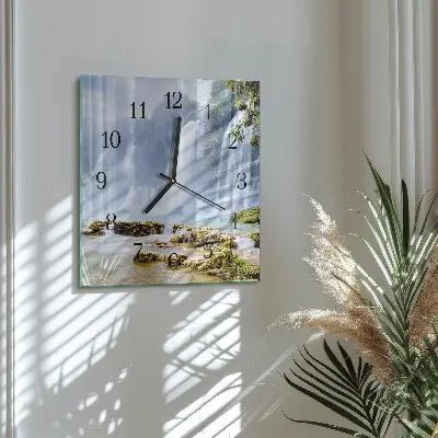 Vierkante glas klok Waterval