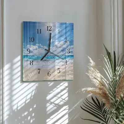Moderne wandklok glas vierkant Zee