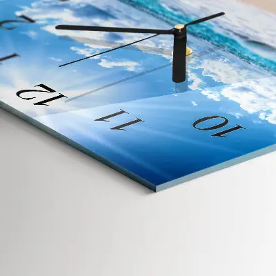 Moderne wandklok glas vierkant Zee