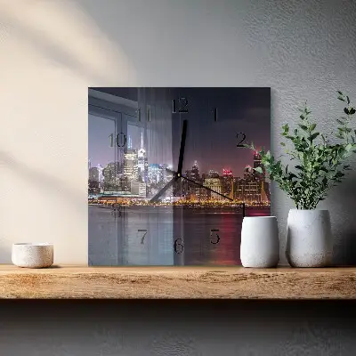 Decoratieve glazen klok vierkant Horizon