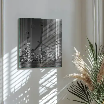 Vierkante glas klok Horizon