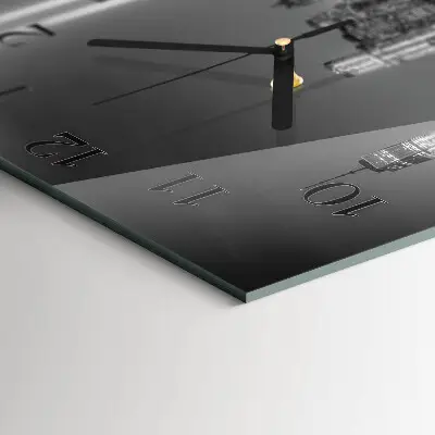Vierkante glas klok Horizon