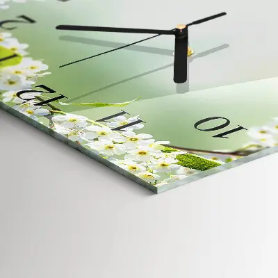 Vierkante glas klok Lente