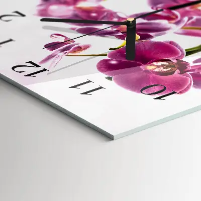 Decoratieve glazen klok vierkant Orchidee