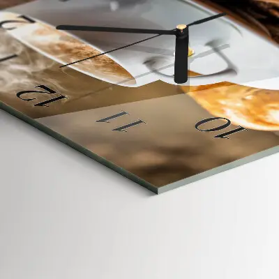 Moderne wandklok glas vierkant Kaneel anijs