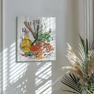 Vierkante glas klok Specerijen