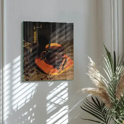 Decoratieve glazen klok vierkant Koffie