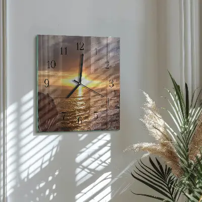 Vierkante glas klok Zonsondergang