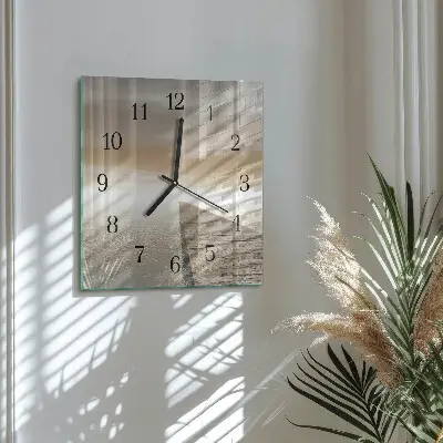 Moderne wandklok glas vierkant Pier