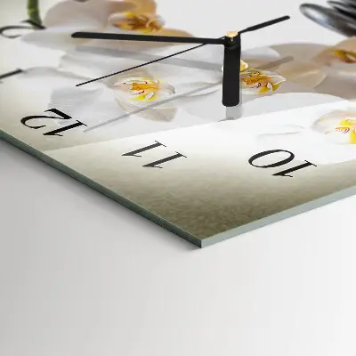 Vierkante glazen klok Orchidee
