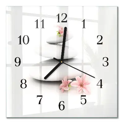 Decoratieve glazen klok vierkant Stenen