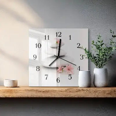 Decoratieve glazen klok vierkant Stenen