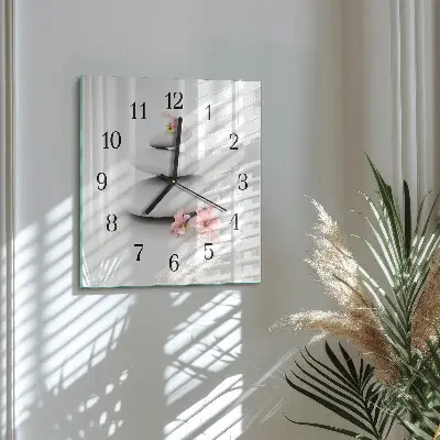 Decoratieve glazen klok vierkant Stenen