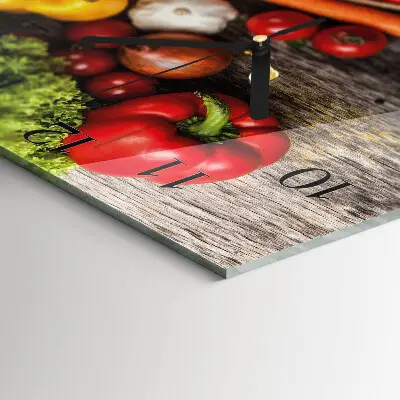 Moderne wandklok glas vierkant Groenten