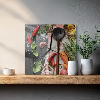 Vierkante glas klok Specerijen