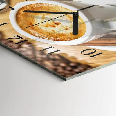 Vierkante glas klok Koffie