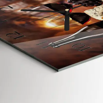 Moderne wandklok glas vierkant Wijn