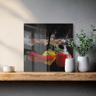 Decoratieve glazen klok vierkant Peper