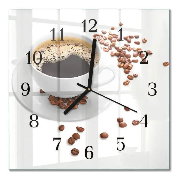 Decoratieve glazen klok vierkant Koffie