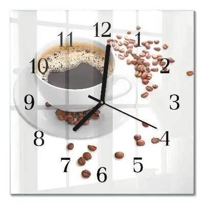 Decoratieve glazen klok vierkant Koffie