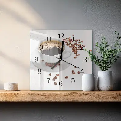 Decoratieve glazen klok vierkant Koffie