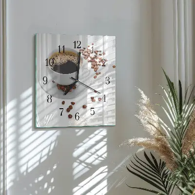 Decoratieve glazen klok vierkant Koffie