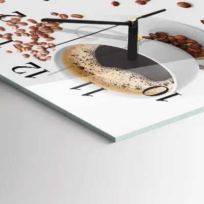 Decoratieve glazen klok vierkant Koffie