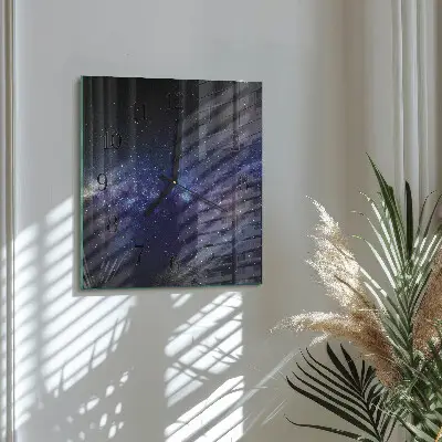Moderne wandklok glas vierkant Melkwegstelsel