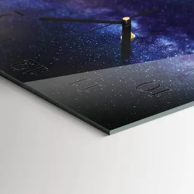 Moderne wandklok glas vierkant Melkwegstelsel