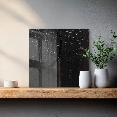 Moderne wandklok glas vierkant Druppels