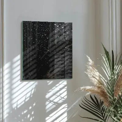 Moderne wandklok glas vierkant Druppels